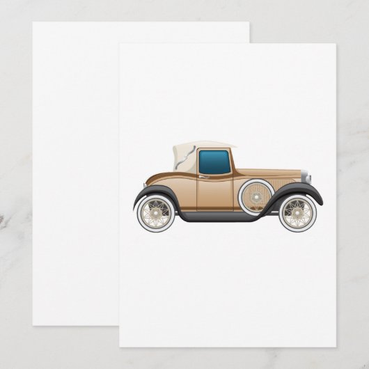 Vintage Car Einladung (Vorne/Hinten)