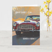 Vintage Car Father's Day Card Karte (Gelbe Blume)