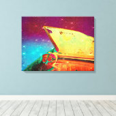 Vintage Car Fire Leinwanddruck (Insitu (Holzboden))