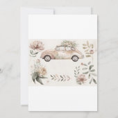 Vintage Car Floral Bridesmaids Einladung (Rückseite)