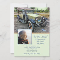 Vintage Car Foto Geburtstagsparty Einladung
