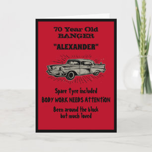 Vintage Car Geburtstag Mein eigenes sonniges Rot Karte