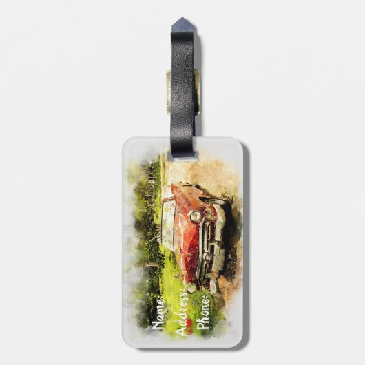 Vintage Car Gepäckanhänger (Rückseite vertikal)