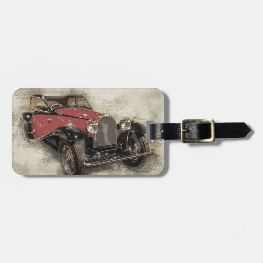 Vintage Car Gepäckanhänger (Vorderseite horizontal)