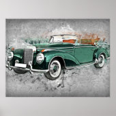 Vintage Car Green Timeless Automobile Art Poster (Vorne)