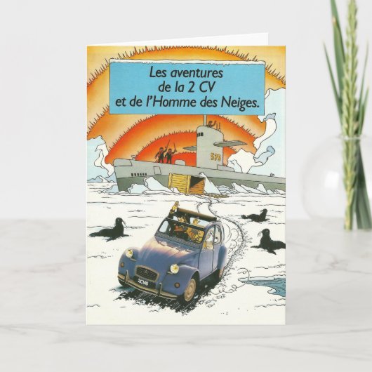 Vintage car greetings card | Citroen 2cv | French Karte (Vorderseite)