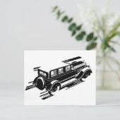 Vintage Car Greycard Postkarte (Stehend Vorderseite)