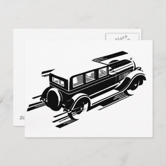 Vintage Car Greycard Postkarte (Vorne/Hinten)