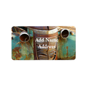 Vintage Car Grille Adressaufkleber