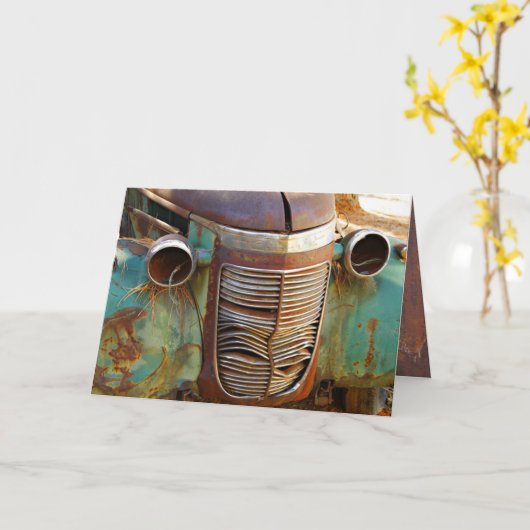 Vintage Car Grille Card Karte (Gelbe Blume)