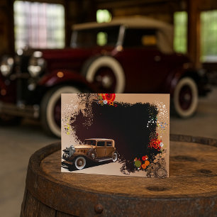 Vintage Car Grunge Einladungen