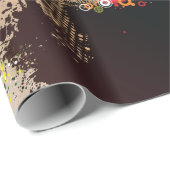 Vintage Car Grunge Wrapping Paper Geschenkpapier (Rolleneckpunkt)