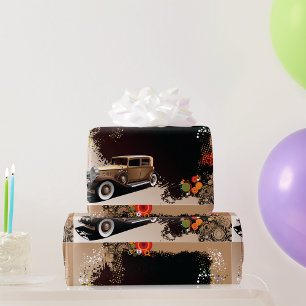Vintage Car Grunge Wrapping Paper Geschenkpapier