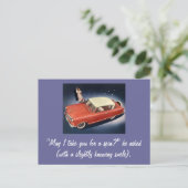 Vintage Car "Gute Nacht, Irene!" Postkarte (Stehend Vorderseite)