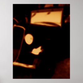 Vintage Car Headlight – Retro Automotive Glow Poster