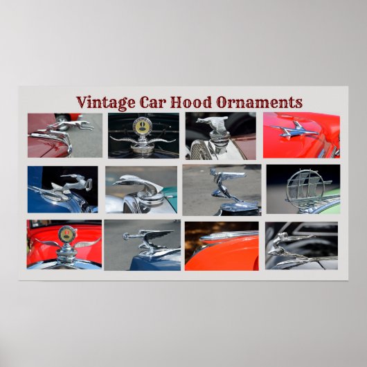 Vintage Car Hood Ornamente Poster (Vorne)