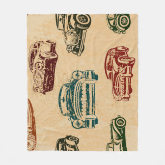 Vintage Car Illustration Hintergrundmuster Fleecedecke