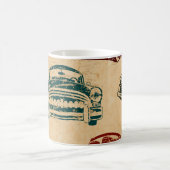 Vintage Car Illustration Hintergrundmuster Kaffeetasse (Mittel)