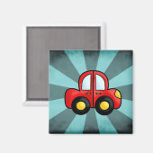 Vintage Car Illustration Magnet (Vorderseite/Rückseite)