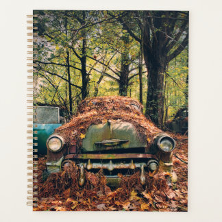 Vintage Car im Herbst Leaves Planer