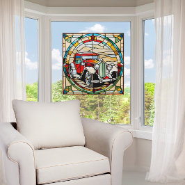 Vintage Car Imitats festgehalten Glas Fensteraufkleber