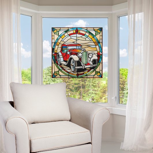 Vintage Car Imitats festgehalten Glas Fensteraufkleber