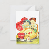 Vintage Car Kinder Valentinstag Valentine Mitteilungskarte (Vorderseite)