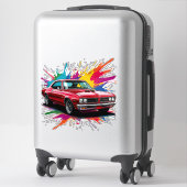 Vintage Car mit farbenprächtigen Paint Splash Aufkleber (Koffer)