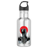 Vintage Car mit roter Sonne Edelstahlflasche (Vorderseite)