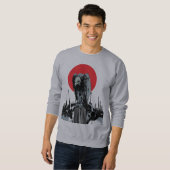 Vintage Car mit roter Sonne Sweatshirt (Vorne ganz)