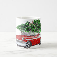 Vintage Car mit Weihnachtsbaum