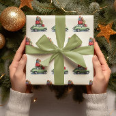 Vintage Car mit Weihnachtsgeschenkpapier Geschenkpapier Set
