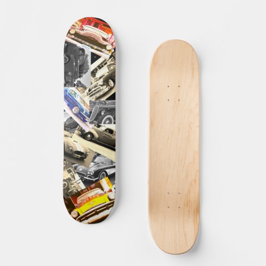 Vintage Car Mosaik Skateboard (Vorderseite)