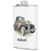Vintage Car - Name hinzufügen - Flasche Flachmann (Links)