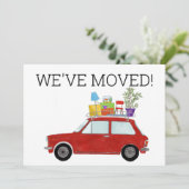 Vintage Car Neue Adresskarte Ankündigung (Stehend Vorderseite)