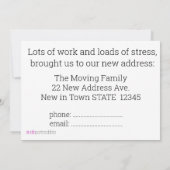 Vintage Car Neue Adresskarte Ankündigung (Rückseite)