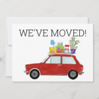 Vintage Car Neue Adresskarte