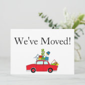 Vintage Car Neue Adresskarte Ankündigung (Stehend Vorderseite)