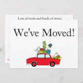 Vintage Car Neue Adresskarte Ankündigung (Vorne/Hinten)