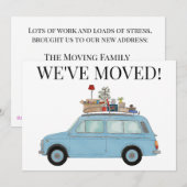 Vintage Car Neue Adresskarte Ankündigung (Vorne/Hinten)