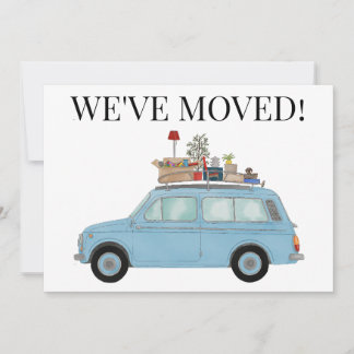 Vintage Car Neue Adresskarte Ankündigung