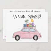 Vintage Car Neue Adresskarte Ankündigung (Vorne/Hinten)