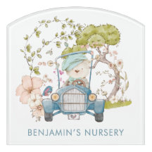 Vintage Car Niedlich Bären Name Kinderzimmer