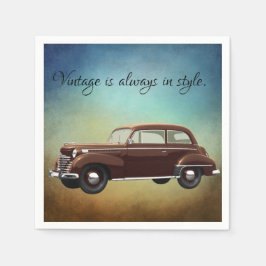 Vintage Car Paper Party Napkins Serviette