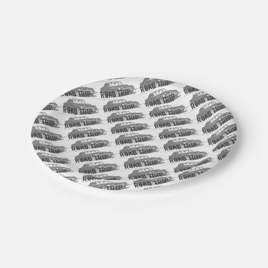 Vintage Car Pappteller (Schrägansicht)