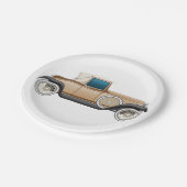 Vintage Car Pappteller (Schrägansicht)