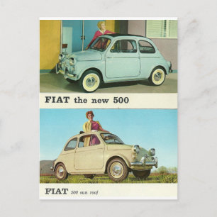 Vintage Car Postcard   Fiat 500   Italien Postkarte