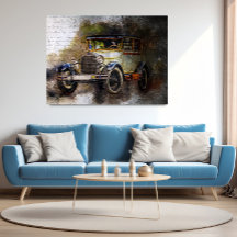 Vintage Car Poster Nostalgie Kunst und Kultur