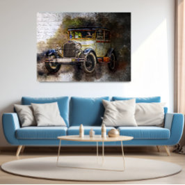 Vintage Car Poster Nostalgie Kunst und Kultur