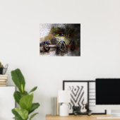 Vintage Car Poster Nostalgie Kunst und Kultur (Heimbüro)